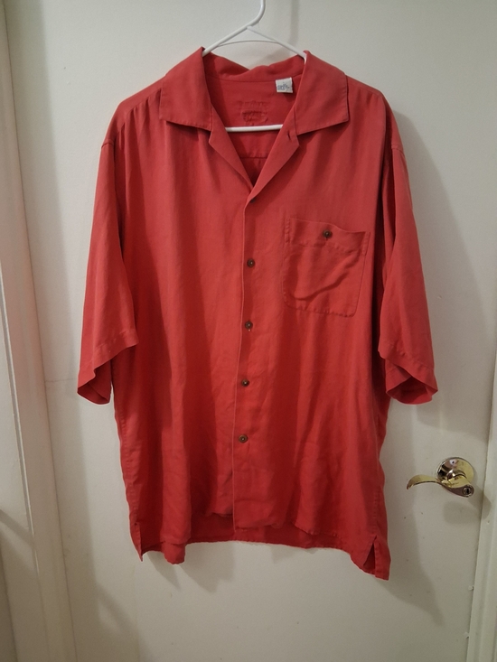 Barry Bricken Other - Barry Bricken Men’s 100% Silk Vintage Herringbone Button Down Shirt
